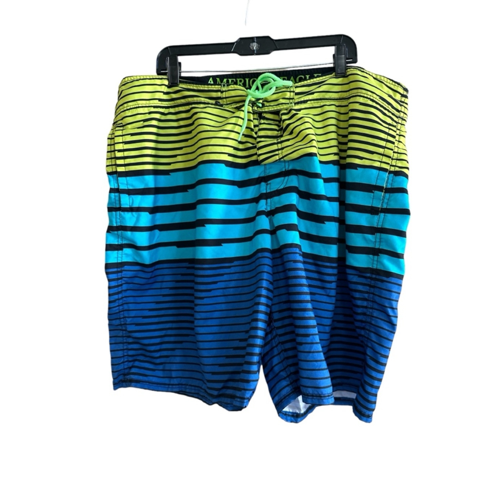 Men's American Eagle Swim Shorts XXXLarge Blue Yellow
